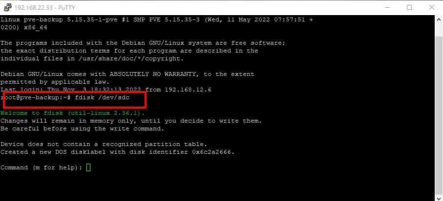 fdisk /dev/sdc - TAKI官方部落格