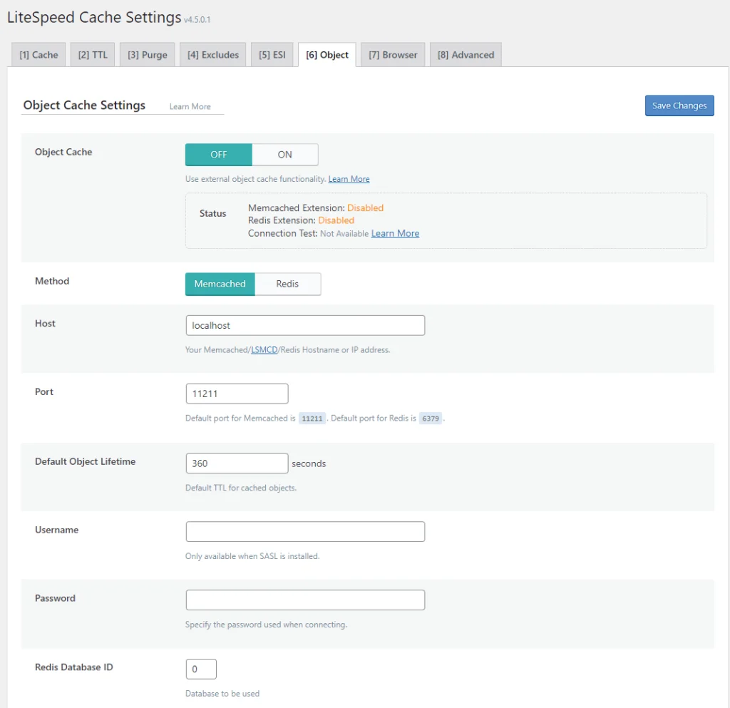 LiteSpeed Cache Object Cache Settings - TAKI官方部落格 LiteSpeed Cache Object Cache Settings