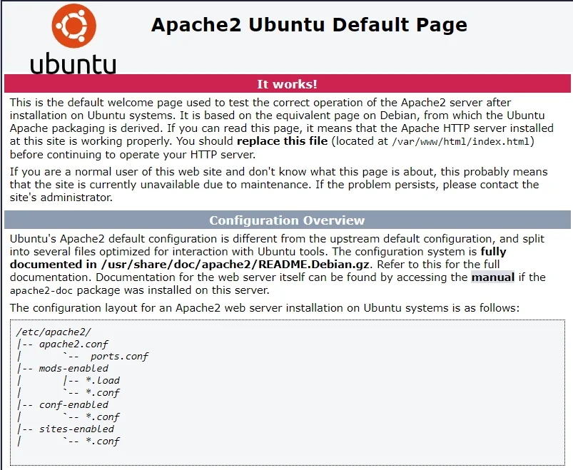 Apache2 Ubuntu Default Page