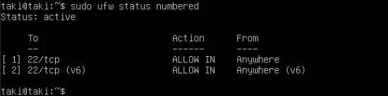 sudo ufw status numbered - TAKI官方部落格 sudo ufw status numbered